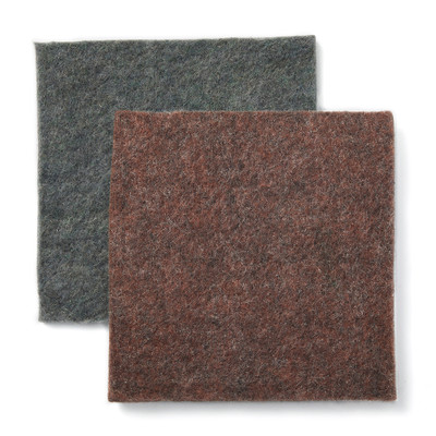 Carpet side is 100% recycled plastic; example of color difference between two rolls